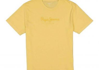 Pepe Jeans ανδρικό T-shirt με κεντημένο λογότυπο Regular Fit - PM509418 Κίτρινο - PEPE JEANS - 