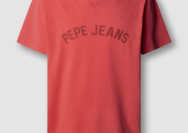 Pepe Jeans ανδρικό T-shirt μονόχρωμο με logo print 