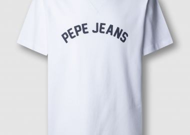 Pepe Jeans ανδρικό T-shirt μονόχρωμο με logo print 