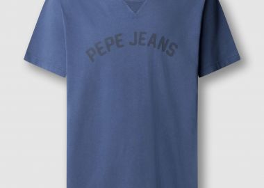 Pepe Jeans ανδρικό T-shirt μονόχρωμο με logo print 