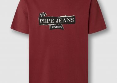 Pepe Jeans ανδρικό T-shirt μονόχρωμο με logo print 