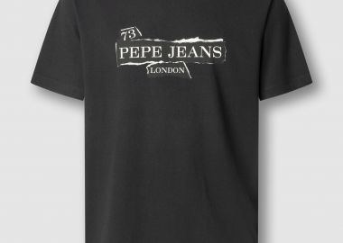 Pepe Jeans ανδρικό T-shirt μονόχρωμο με logo print 