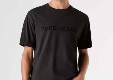 Pepe Jeans ανδρικό T-shirt μονόχρωμο με logo print 