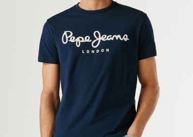 Pepe Jeans ανδρικό T-shirt μονόχρωμο με logo print 