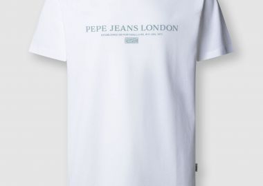 Pepe Jeans ανδρικό T-shirt μονόχρωμο με logo print 