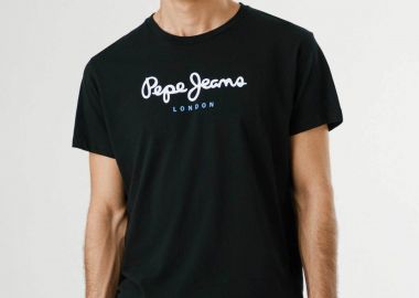 Pepe Jeans ανδρικό T-shirt μονόχρωμο με στρογγυλή λαιμόκοψη και logo print 