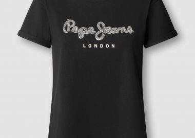 Pepe Jeans γυναικείο T-shirt με logo print και στρας 