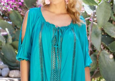 ΠΕΤΡΟΛ ΜΠΛΟΥΖΑ ΜΕ ΑΝΟΙΓΜΑ ΣΤΟΥΣ ΩΜΟΥΣ ΚΑΙ ΔΑΝΤΕΛΑ - Anna Raxevsky - 