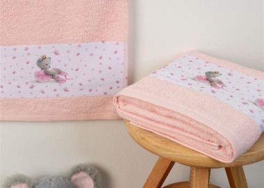 ΠΕΤΣΕΤΑ Με Ψηφιακή Εκτύπωση Σετ 2 τεμ bebe Ballerina 104 30X50,70X140 Ροζ 100% Cotton - Dimcol - 