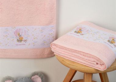 ΠΕΤΣΕΤΑ Με Ψηφιακή Εκτύπωση Σετ 2 τεμ bebe Balloon 65 30X50,70X140 Ροζ 100% Cotton - Dimcol - 