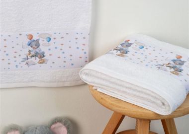 ΠΕΤΣΕΤΑ Με Ψηφιακή Εκτύπωση Σετ 2 τεμ bebe Painter 132 30X50,70X140 Λευκό 100% Cotton - Dimcol - 