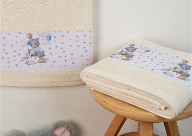 ΠΕΤΣΕΤΑ Με Ψηφιακή Εκτύπωση Σετ 2 τεμ bebe Painter 133 30X50,70X140 Εκρού 100% Cotton - Dimcol - 