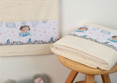 ΠΕΤΣΕΤΑ Με Ψηφιακή Εκτύπωση Σετ 2 τεμ bebe Pilot 120 30X50,70X140 Εκρού 100% Cotton - Dimcol - 