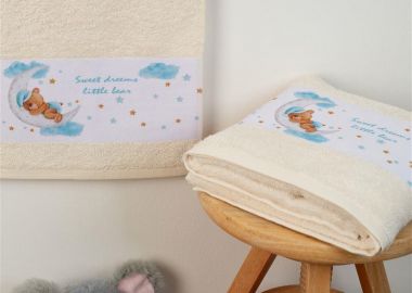 ΠΕΤΣΕΤΑ Με Ψηφιακή Εκτύπωση Σετ 2 τεμ bebe Sweet Dreams 553 30X50,70X140 Εκρού 100% Cotton - Dimcol - 