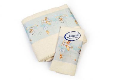 Πετσέτα Σετ 2 τεμ Με Ψηφιακή Εκτύπωση bebe Helicopter 307 30X50,70X140 Ecru 100% Cotton - Dimcol - 