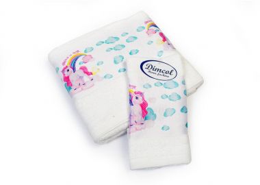 Πετσέτα Σετ 2 τεμ Με Ψηφιακή Εκτύπωση bebe Magic Unicorn 316 30X50,70X140 White 100% Cotton - Dimcol - 