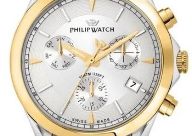 PHILIP WATCH Blaze Chronograph Swiss Made - R8273995026, Silver & Gold case with Stainless Steel Bracelet - Philip Watch - 