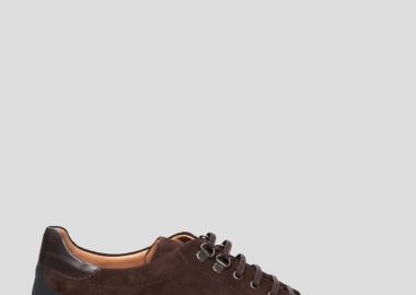 PHILIPPE LANG Ανδρικό Καφέ Lace up Leather Sneakers - PHILIPPE LANG - 