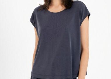 Philosophy Basic Cupro Cropped Top BL11930 Σκούρο Μπλέ - Philosophy - 