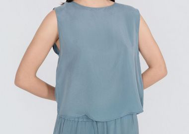 Philosophy Cupro Cropped Top BL12048 Μπλέ - Philosophy - 