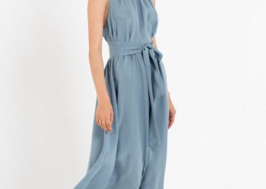 Philosophy Cupro Halter Neck Dress DR22856 Μπλέ - Philosophy - 