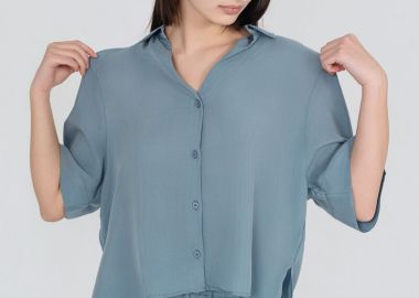 Philosophy Cupro Shirt SH77270 Μπλέ - Philosophy - 