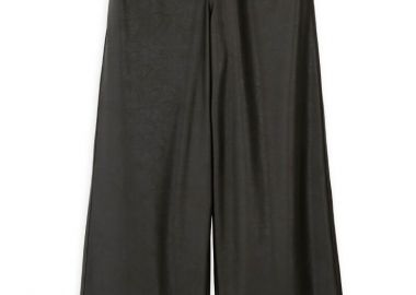 Philosophy Leather Wide Leg Pants TR44545 Καφέ - Philosophy - 