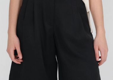 Philosophy Lyocell Pleated Shorts TR44585 Μαύρο - Philosophy - 