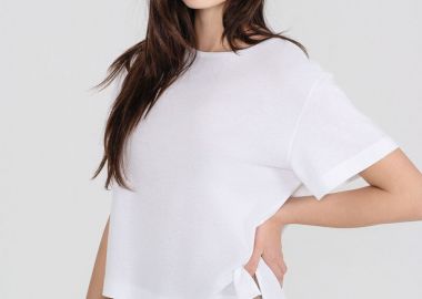 Philosophy Organic Jersey Cropped T-Shirt BL11976 Λευκό - Philosophy - 