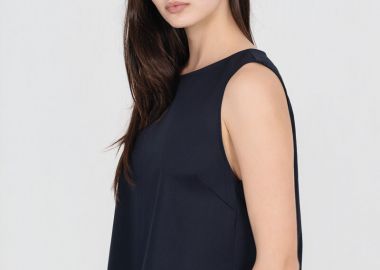 Philosophy Poplin Cropped Top BL11923 Σκούρο Μπλέ - Philosophy - 