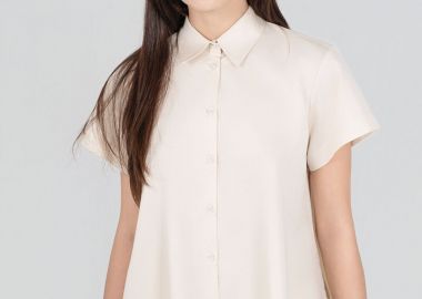Philosophy Poplin Short Sleeve Shirt SH77262 Κρέμ - Philosophy - 