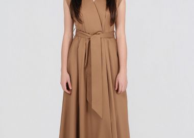 Philosophy Poplin Wrap Dress DR22848 Κάμελ - Philosophy - 