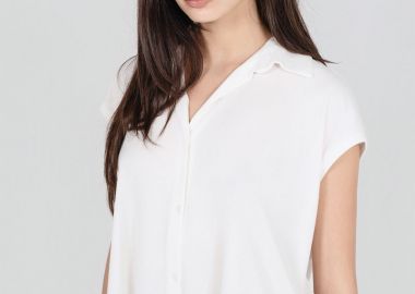 Philosophy Ribbed Cropped Shirt SH77267 Σπασμένο Λευκό - Philosophy - 