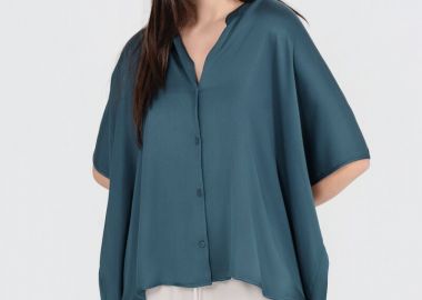 Philosophy Satin Oversized Shirt SH77277 Μπλέ - Philosophy - 