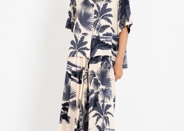 Philosophy Satin Print Shirt SH77271 Μπλέ - Philosophy - 