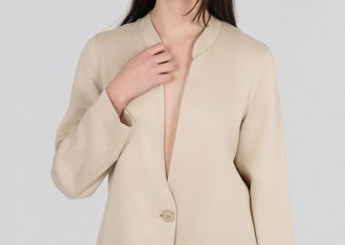 Philosophy Twill Linen Blazer JK88165 Μπέζ - Philosophy - 