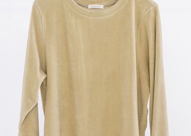 Philosophy Velour Corduroy Cropped Top BL12032 Μπέζ - Philosophy - 