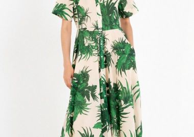 Philosophy Voile Print Short Sleeve Dress DR22865 Πράσινο - Philosophy - 