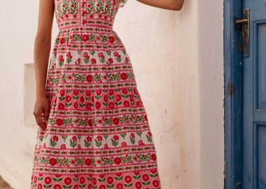 Pink City Prints γυναικείο maxi φόρεμα 