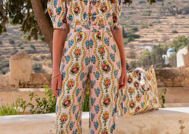 Pink City Prints γυναικείο παντελόνι με print 