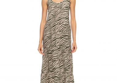 Pink Label γυναικείο φόρεμα maxi παραλίας με print 