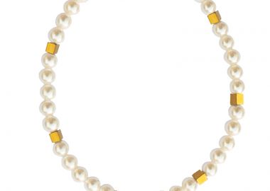 PL Ατσάλινο βραχιόλι μαργαριτάρια shell pearls με αιματίτες - Polaris - 