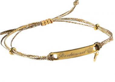 PL Bραχιόλι ταυτότητα μπάτσελορ με χάραξη χρυσή ατσάλινη - Polaris - 