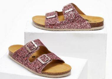 Plakton Ανατομικά σανδάλια με γκλίτερ - 180010 (GLITTER ) - Ροζ - Plakton - 