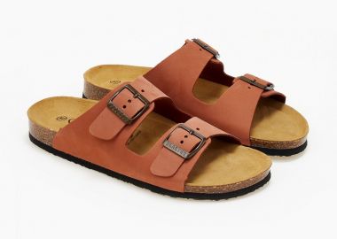 Plakton Δερμάτινα ανατομικά σανδάλια - 180010 (nubuck 2) - Τερακότα - Plakton - 