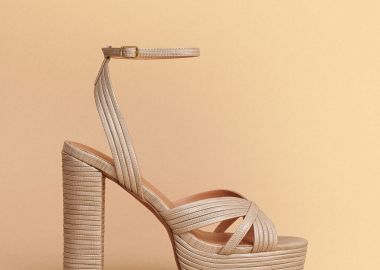 Platform πέδιλα με metallic υφή και τακούνι - 5206179112024 -  - 