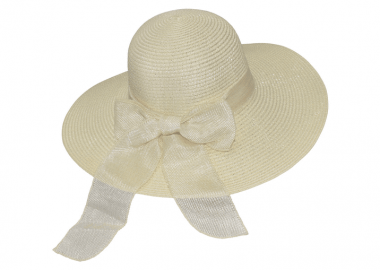 Πλατύγυρο καπέλο με λινή κορδέλα - STAMION - 