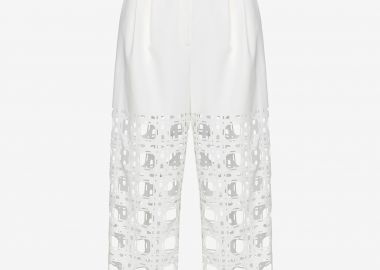 Pleated Cropped Pants in White - Cutcuutur - 