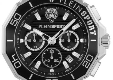 PLEIN SPORT Titan Chronograph - PSAGA0525, Silver & Black case with Stainless Steel Bracelet - Philipp Plein Sport - 