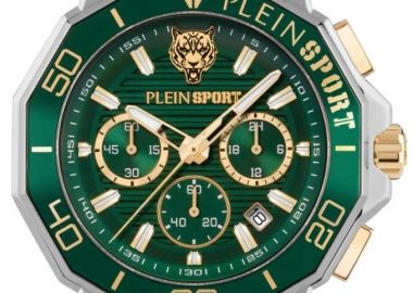 PLEIN SPORT Titan Chronograph - PSAGA0625, Silver & Green case with Stainless Steel Bracelet - Philipp Plein Sport - 